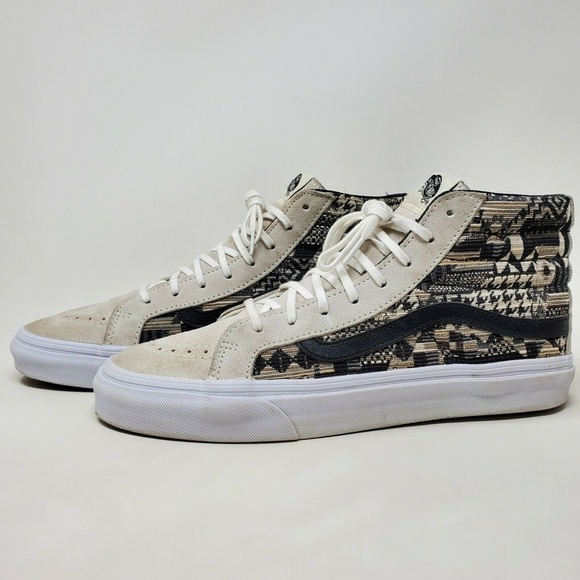 Vans Men's High-Top Sneakers - Black and Cream - Picture 2 of 12